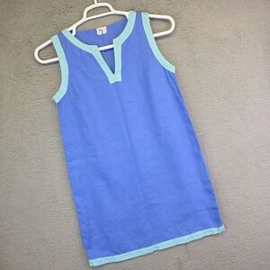 Sigrid Olson Linen Dress Womens S Tunic‎ Blue Quilted Lagon Coastal Beach Summer